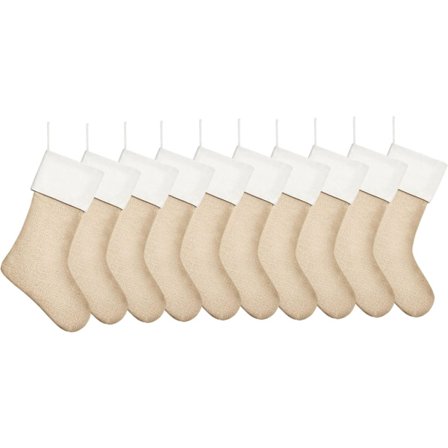 4-pakning, 40 cm jutesokker for juledekorasjon, ensfarget