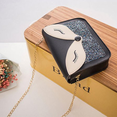 Söt print för damer Mode Cross-body axelväska med kedja rem Dam Mini fyrkantiga väskor Clutch plånbok Handväskor