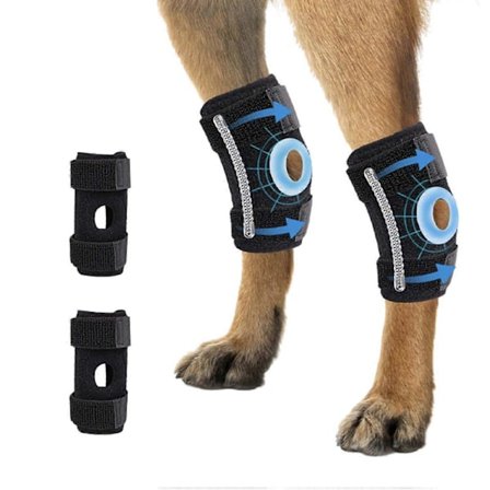 1 par knæbind til hunde med støttestrimler Justerbar ledbeskyttelse for komfort og stabilitet