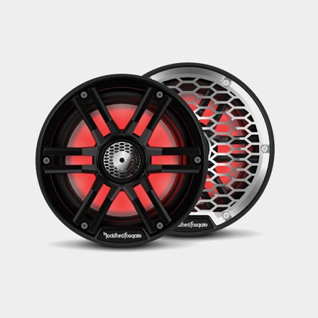 Marine-Lautsprecher Rockford Fosgate M2-65, 6.5", 600 W, schwarz, für flächenbündigen Einbau, 2er-Pack - Boot
