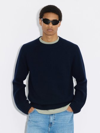 Holzweiler - Wool Crewneck Sweater - Navy - Mens - Extra Small