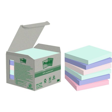 POST-IT Notes 100% recycled 76x76mm sorterade färger 6/fp - Lyreco - Kontorsmaterial - Notes och Post-It - Notes - Färgade