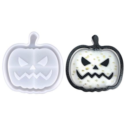 Halloween Græskar Flagermus Spøgelse Bakkeforme Silikone Brikkeform Epoxy Resin Støbeforme til Fremstilling af Faux Agat Kop Måtte