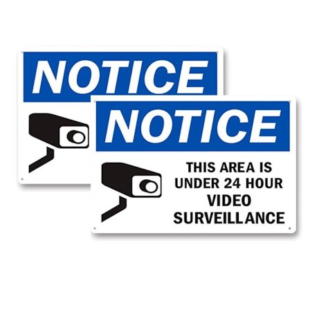 2-pakning Videoovervåkingsskilt Kameraskilt Plaketter