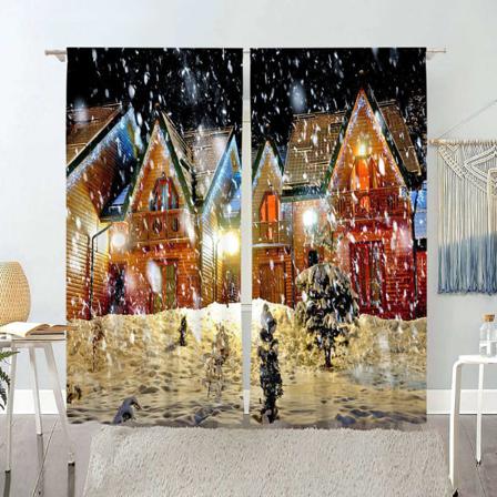 2st Print Jultrycksbehandlingar Fönstergardin