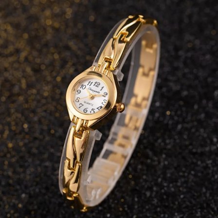 Enkla Eleganta Små Damklockor Lyxmärke Guld Armbandsur för Kvinnor Dam Quartz Klockor för Flickor montre femme