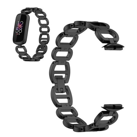Unikt klockarmband i rostfritt stål för Fitbit Luxe - Svart