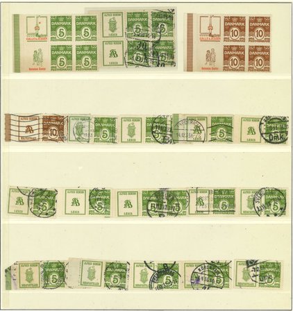 Danmark - Samling af reklamemærker på 1 albumside med plastlomme