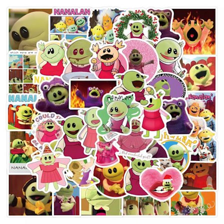 55X Nanalan barn-TV Nana Land Stickers Barnvänlig förskolefestväska