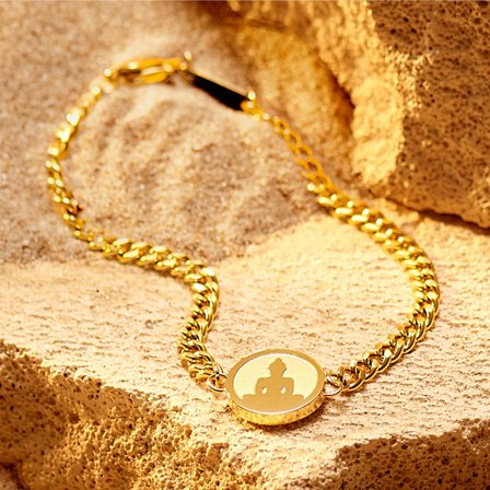 Unity | Bracelet couleur or Le Bouddha pour hommes - Bracelets en acier