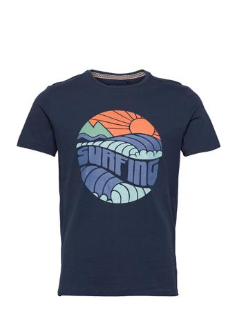 Tee T-shirts Short-sleeved Blå Blend