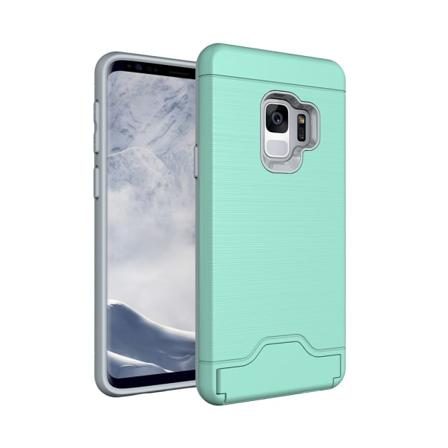 Smart Skal med Kortförvaring till Samsung Galaxy S9+ Grön
