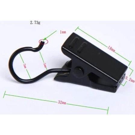 Gardinkrokar - Gardinklämmor - Gardinfästen - Gardinklämmor i metall - Duschdraperihållare - 50 stycken - Svart