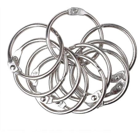 Metal Bogringe, Løsbladsbind Bogringe 25mm Indvendig Diameter Nøgleringe (silve)20 Stk