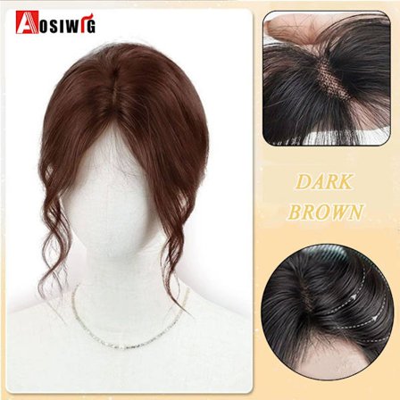 Synteettinen pitkä suora Topper peruukkikiinnike hiustenpidennyksissä Luonnollinen pörröinen pään toppi tekohiuspala Bang Clipilla Musta Ruskea