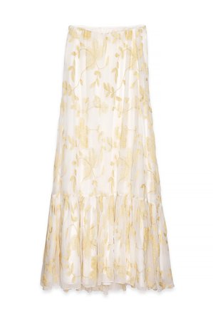NA-KD Robe longue bandeau en mousseline brodée - Robes fleuries - Flower - EU 34