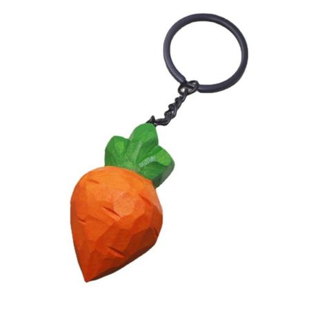 3 stk. Nøglering Vedhæng Glat Træ Gulerod Hængende Håndværk Rygsæk Charm Hjem Dekoration