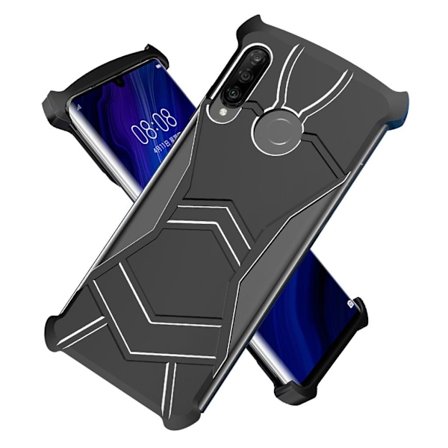 R-JUST Magnetisk Panther Aluminium etui - Huawei P30 Lite - Sort