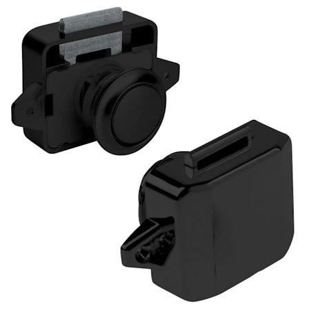 2 stk. trykknapp lås, 15-18 mm låseknapp nøkkelfri dørlås for RV båt yacht campingvogn skapdør skap