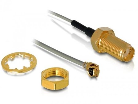 Delock HF Antenna Connection for Installation - antennekabel - 20 cm - grå