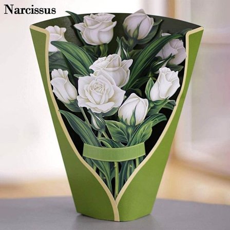 3D pop-up buket papir blomster NARCISSUS NARCISSUS