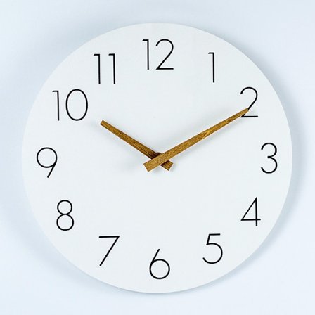 30,5 cm:n litteä puinen seinäkello - ei tikittävää liikettä - koristeellinen