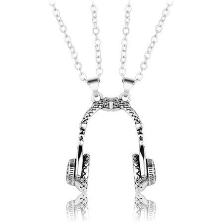 2 stk. unikke BFF-halskæder, venskabsmagnetiske halskæder 3D-headset-vedhæng, bedste venner matchende halskæder til 2, venskab