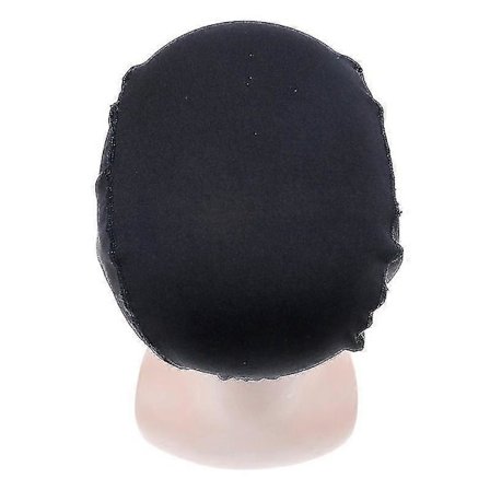 Svart Spandex Dome Hårnett for Parykklaging Snood Elastisk Parykkhette
