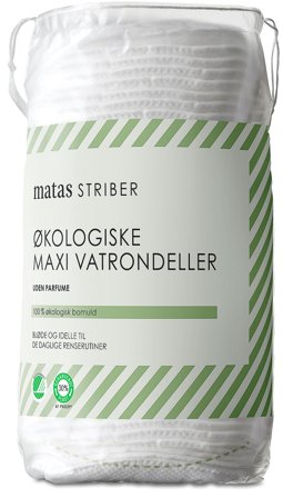 3 for 2 - Matas Striber Økologiske Maxi Vatrondeller 40 stk., Skincare, Tilbehør Til Ansigtsrens, Vatrondeller
