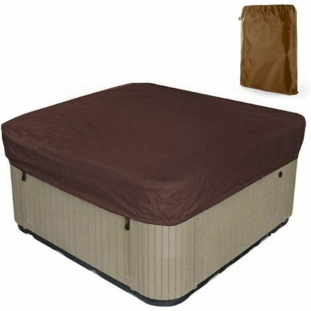 Firkant solcelledrevne presenning til svømmebassin, elastisk snor i kanten, holdbar UV-beskyttelse af spa-dæksler, udendørs