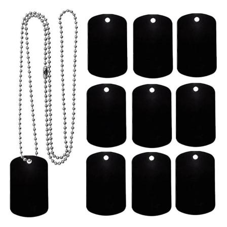 25-pack blanka hundetiketter i aluminium för lasergravering med 24 tums rostfritt stål svart