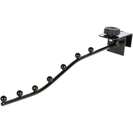 Metallspileveggkrok med 7 Kaskadekuler for Spilevegg, Veggkroker, 30 cm Kroker for Kjøkken, Klær, Butikk, Garasje, Butikk (Svart)