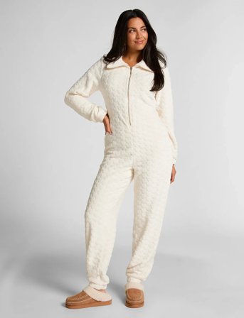 Hunkemöller Onesie Cable Zip Up - Cream - M