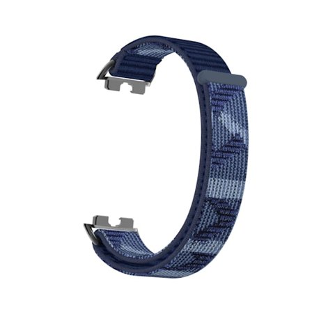 Tyylikäs nailonnauha Huawei Band 10/9/8 -laitteelle metallisovittimilla Blue