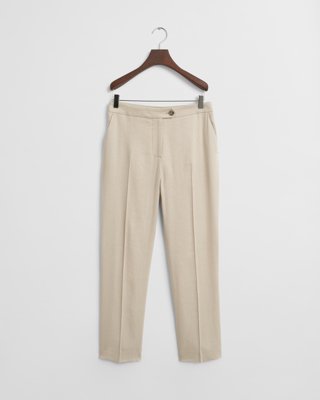 GANT - Skreddersydde linbukser med stretch til dame soft oat