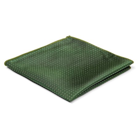 Pañuelo de bolsillo de seda verde con lunares para hombres - Pañuelos de bolsillo estampados
