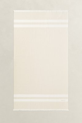 GANT - Stripete hammam-strandhåndkle faded beige