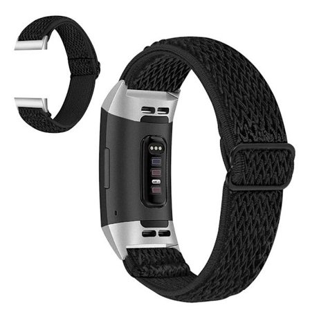 Fitbit Charge 3 klockarmband i nylon i sportstil - Svart