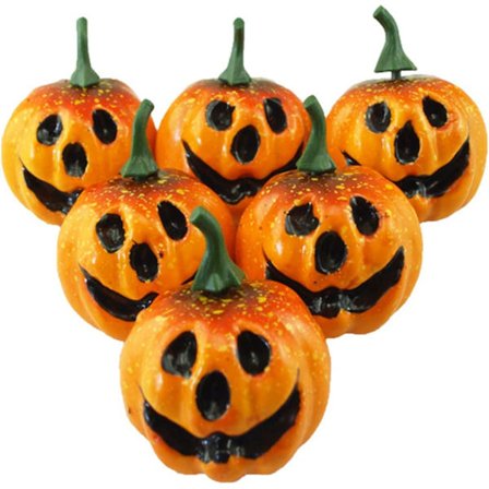 6 kpl Teko-kurpitsa Halloween Mini-kurpitsa Dekoraatio Teko-kurpitsa Grim