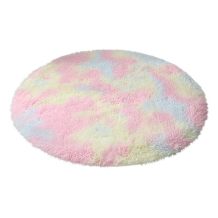 Rosa Rund Matta för Flickrum, Fluffig Cirkelmatta - Perfekt