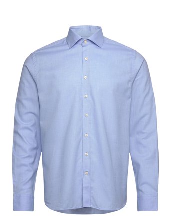 Oscar Jacobson Reg Fit Cut Away Brushed Flannel - Blue - 41