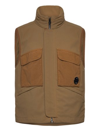 C.P. Company Gd Shell Lens-Detailed Vest - Brown - L