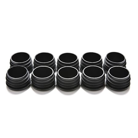 10 stk Svarte Plastplugger Endestykker Innsatser Plugger Stoppere for Runde Rør Hfmqv 32mm