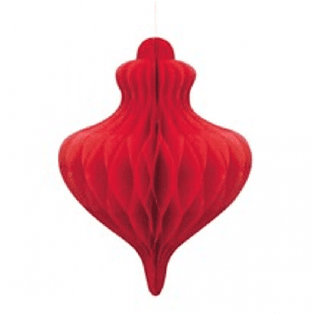 Pappers-ornament röd droppe 30 cm - Julfest Dekoration - Kalaslagret.se