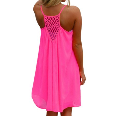 Sommarklänning för kvinnor ärmlös Casual Swing Beach Sundress