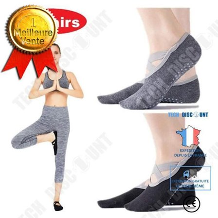 Antiskid Yogasockor - TD - Grå - 2 Par - Fitness - Styrketräning