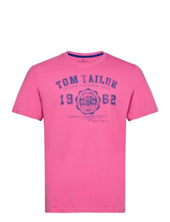 Logo Tee T-shirts Short-sleeved Rosa Tom Tailor
