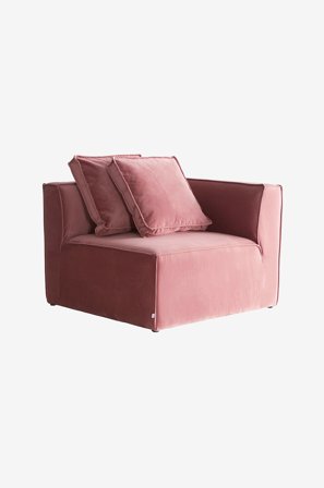 Jotex - Sofamodul - Hjørne + 2 Puter Tåkerosa - BALTIMORE - Kjøp Sofaer hos Jotex