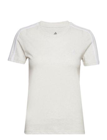 Essentials Slim 3-Stripes T-Shirt T-shirts & Tops Short-sleeved Hvit Adidas Sportswear*Betinget Tilbud