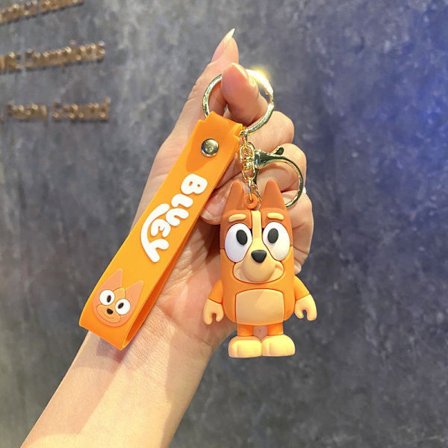 Kreativ tegneserie Bluey Leke nøkkelring Bingo søt nøkkelring student ryggsekk anheng liten gave